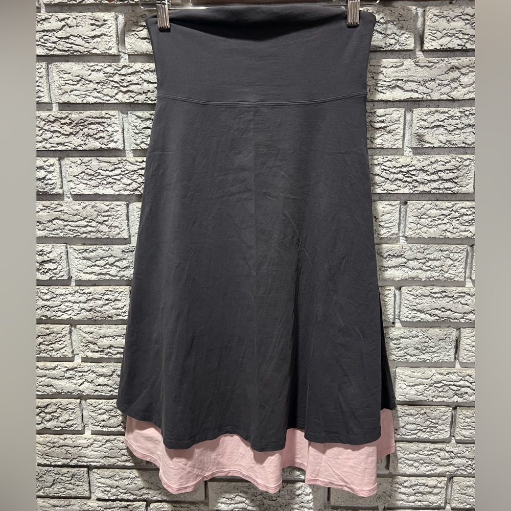Grey & Pink Layered A-Line Women's Dress